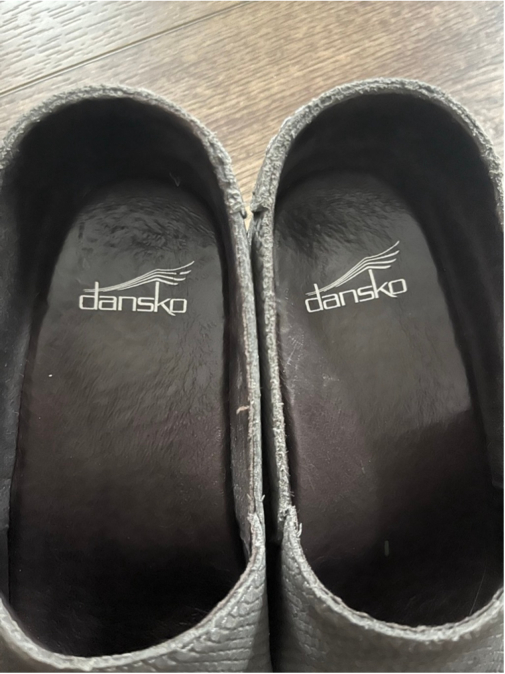 Dansko snakeskin print leather slip on clogs size 6.5/7 - Picture 5 of 11